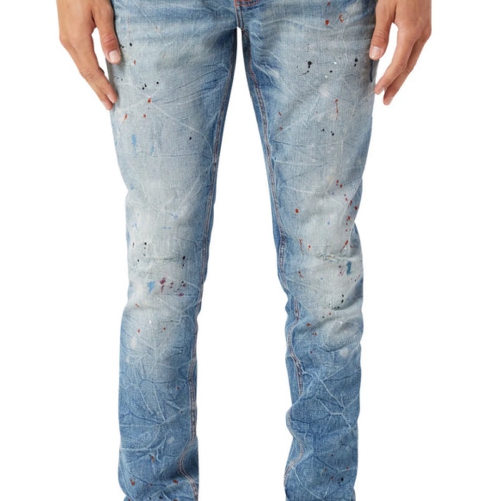PRPS Blue Skinny Jeans with Distressed Design